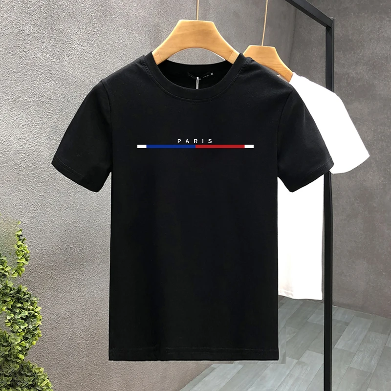 Luxury Design Paris 100% Cotton High Quality Printing Couple Tees Summer Harajuku For Men/Women Short Sleeve T-shirt Asi