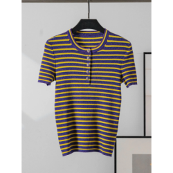 2024 Spring New Silk Pullover Knitted Short Sleeve women's Tops & TeesFashion Trend Design Party Style women's Clothing