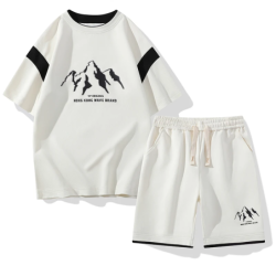 Fashion Summer Men Oversized T-shirt Two Piece New 2024 Men's Shorts Set Short Sleeve Round Street Casual Sportswear Sho