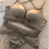 Women's Lingerie Set Silk Ruffles Lace Sexy Bras French Underwear Front Closure Plunge push up Underwear Women lenceria