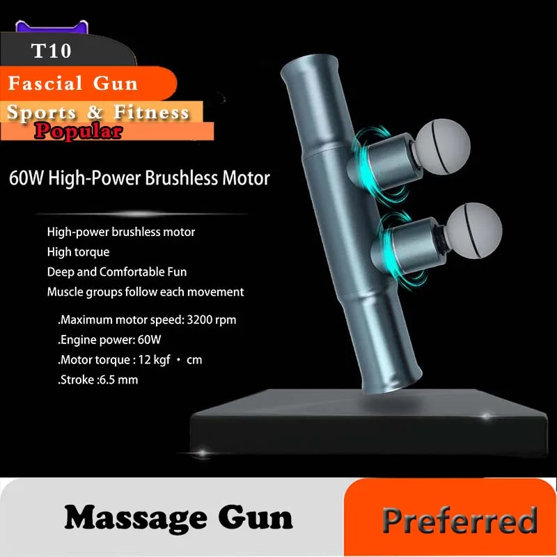 Double-Ended Fascia Gun Fitness Massage Gun Fascial Neck And Back Massager Relaxation Exercise Professional Therapy Esse